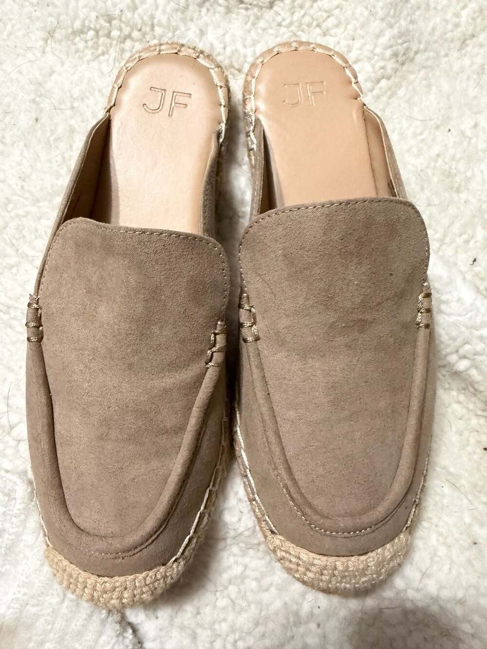 JF Ar-Bella Suede Espadrille Mule Loafer Slides